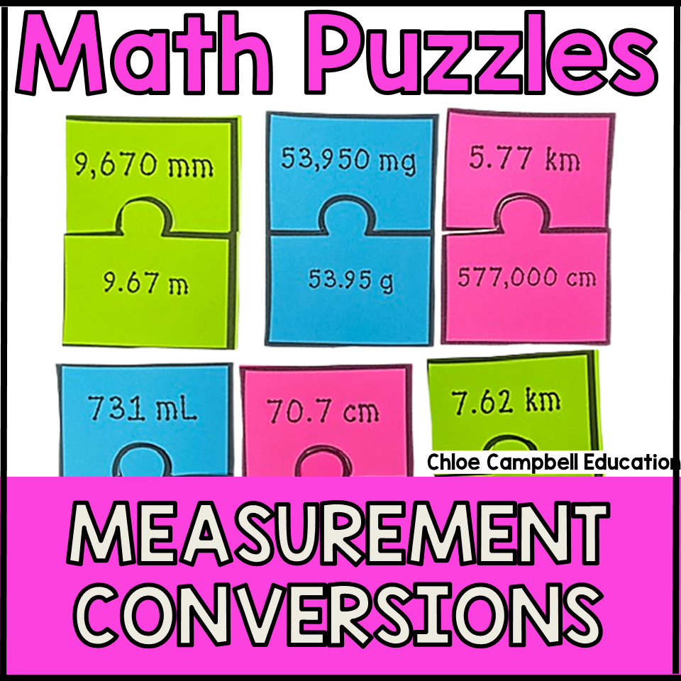 Metric Conversions Game Measurement Worksheet Math Puzzle Activity 5th 6th Grade