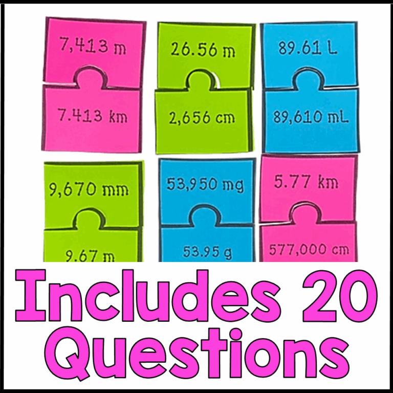 Metric Conversions Game Measurement Worksheet Math Puzzle Activity 5th 6th Grade