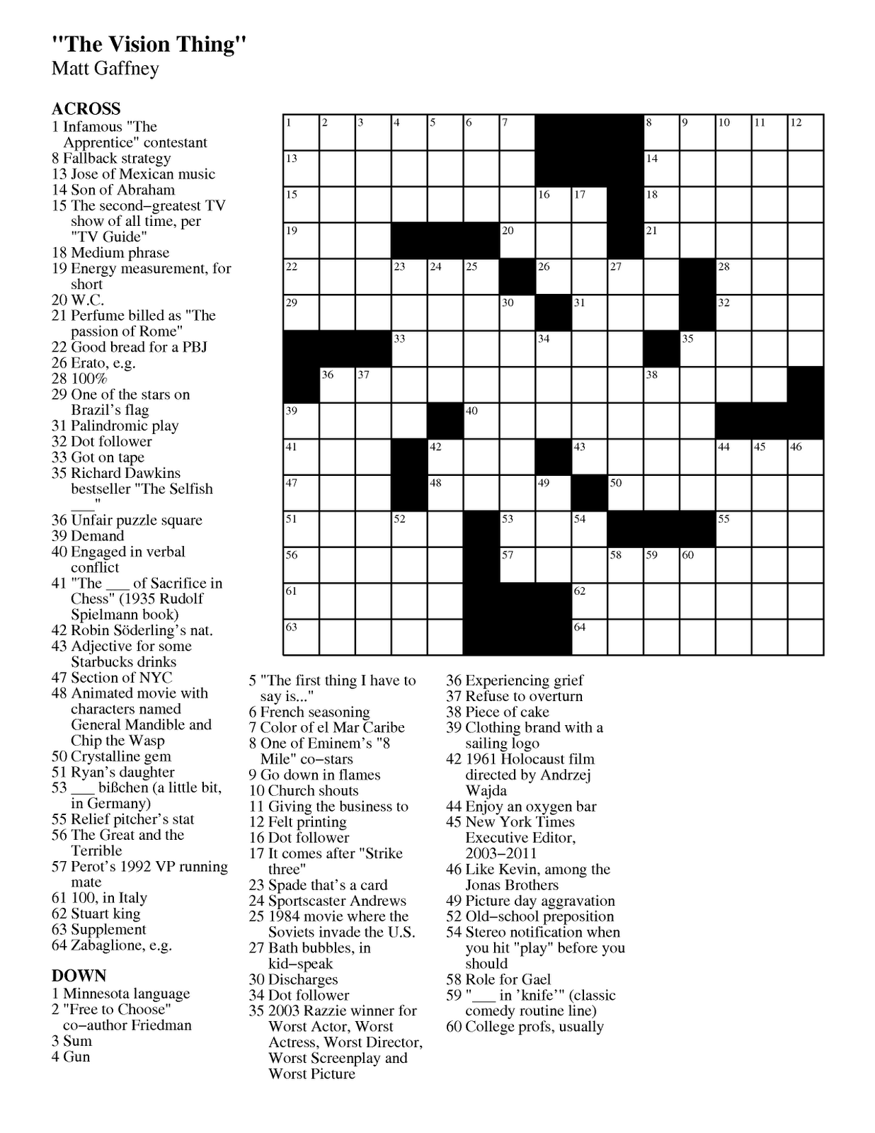 Printable People Crossword Puzzles Printable People Crossword Puzzles