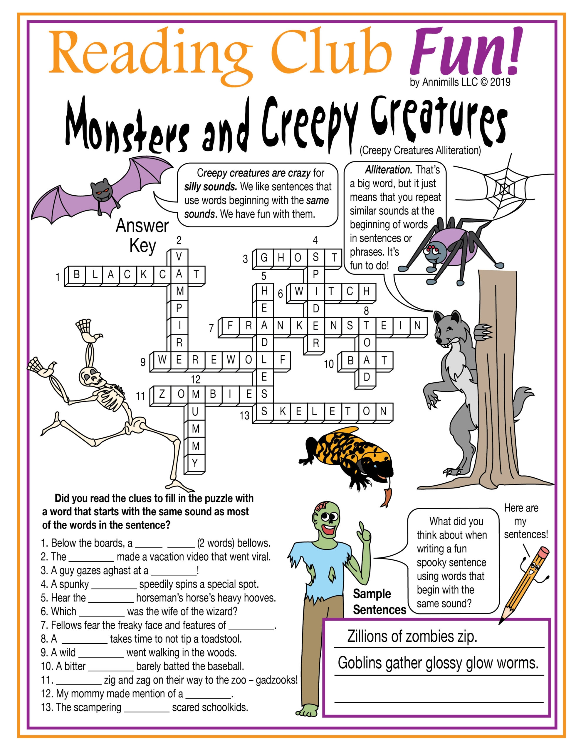 Fun Halloween Crossword Puzzles Printable Fun Halloween Crossword Puzzles Printable