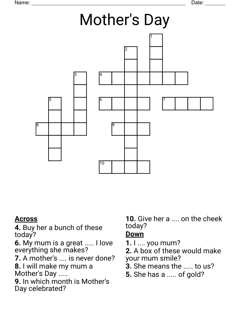 Whole Bunch Crossword Puzzle