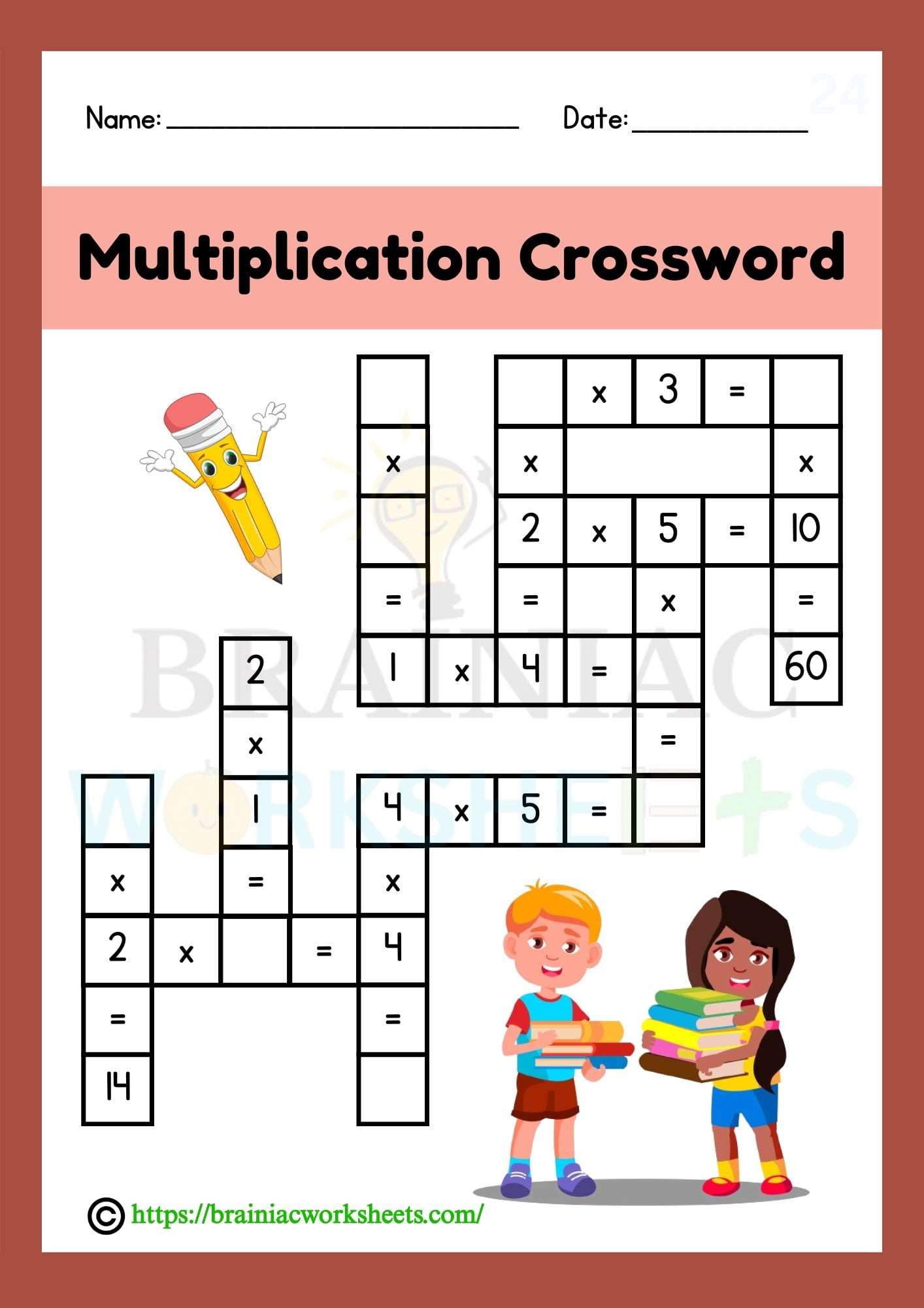 Multiplication Crossword Puzzle Maths Worksheet For Class 3 Brainiac Worksheets Multiplication Crossword Puzzle Maths Worksheet For Class 3 Brainiac Worksheets