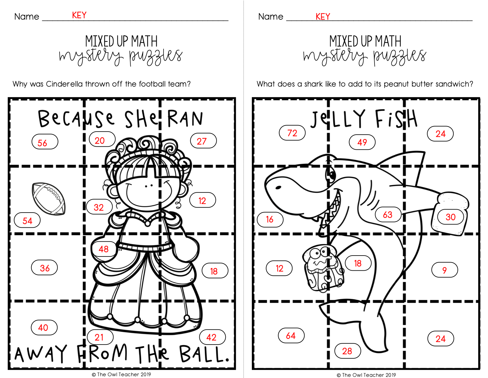 Simple Multiplication Puzzle Worksheets