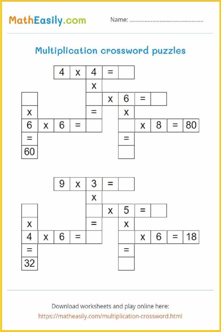 Multiplication Worksheets PDF Free Download