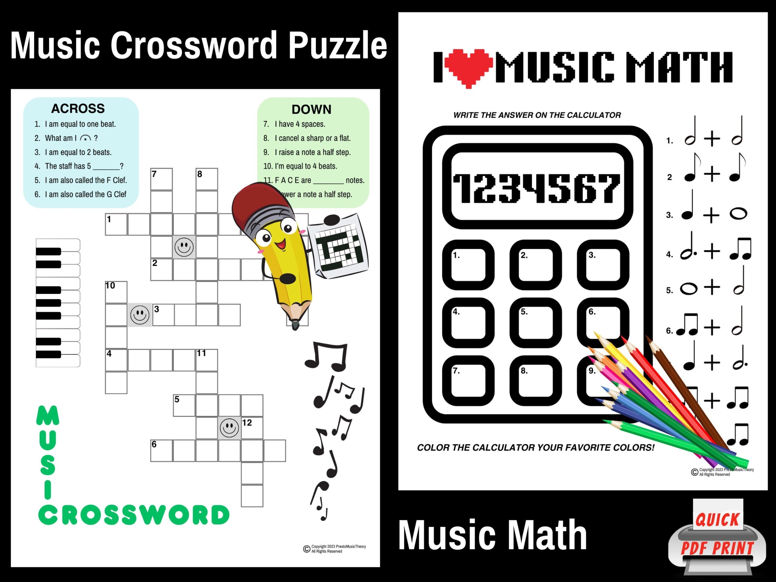 Music Crossword Puzzle Music Math Music Puzzles Music 