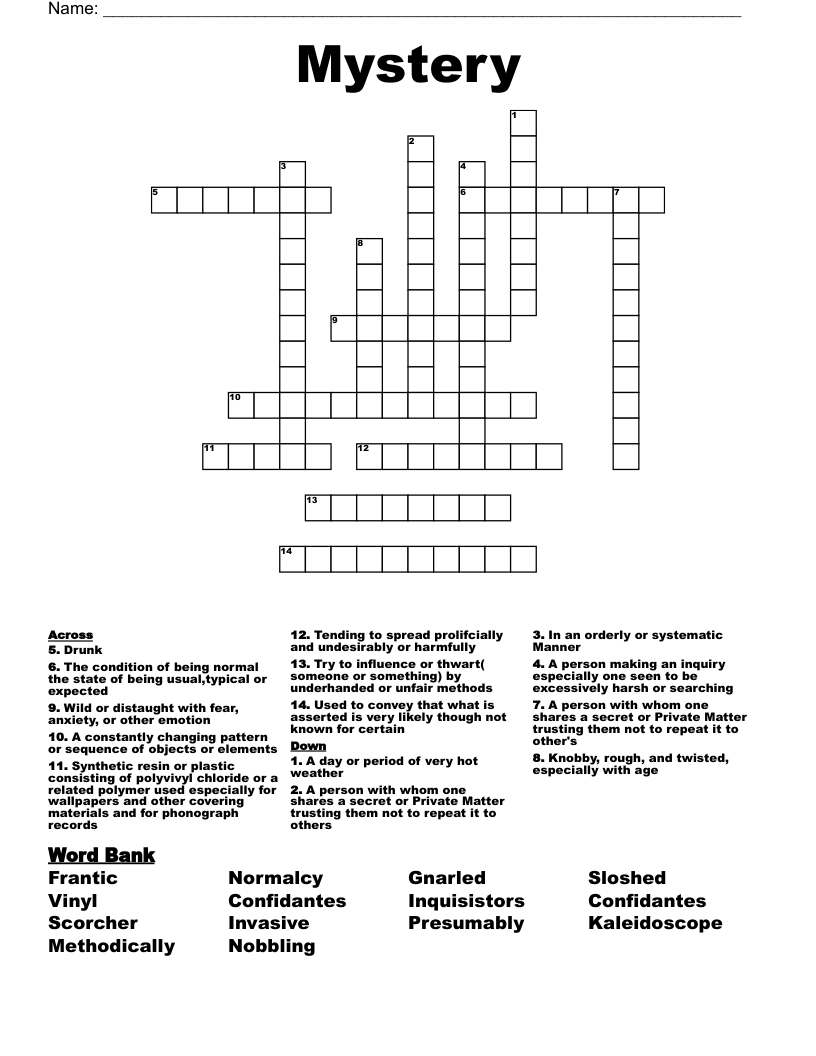 Mystery Crossword WordMint