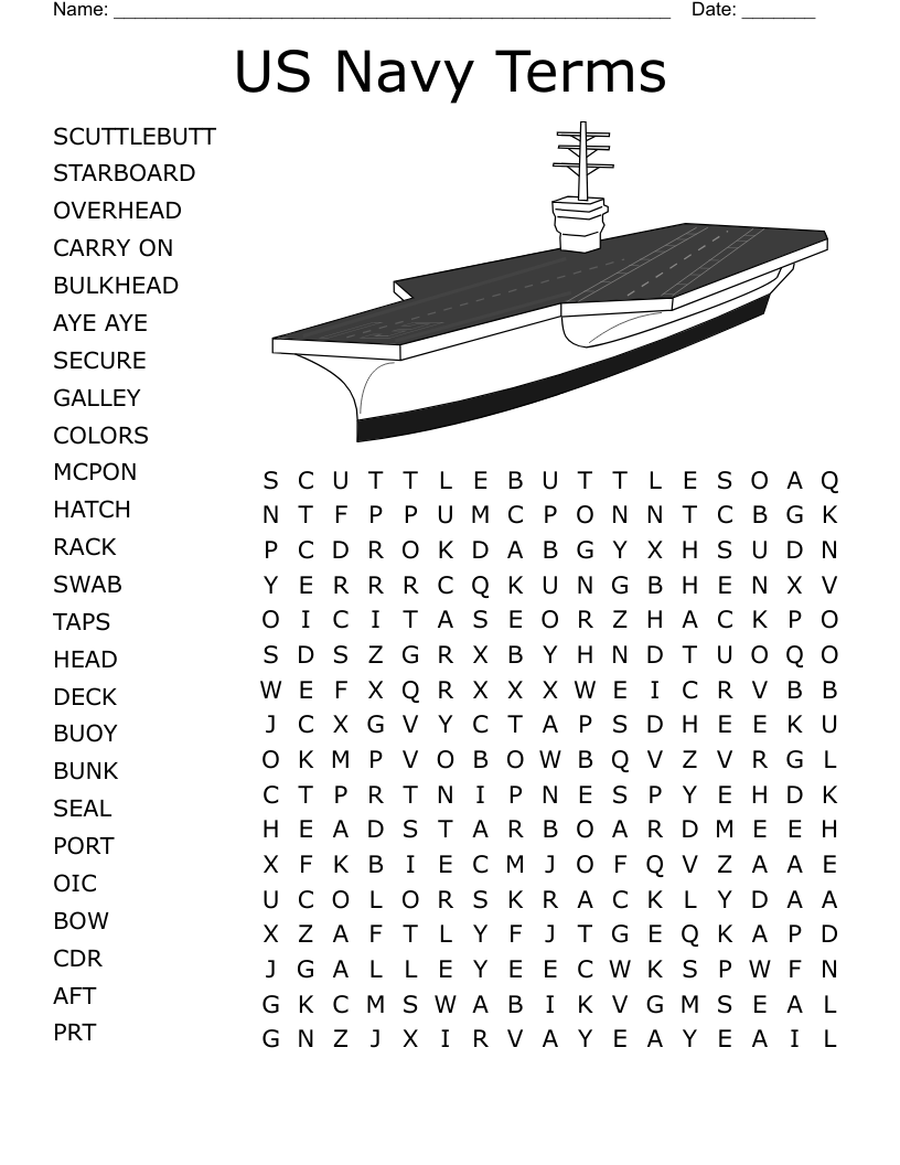 Naval Terminology Crossword WordMint