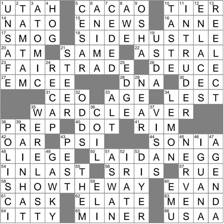 Nervously Clumsy Crossword Clue Archives LAXCrossword