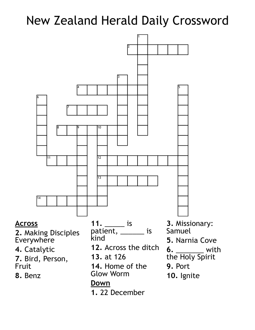New Zealand Herald Daily Crossword WordMint New Zealand Herald Daily Crossword WordMint