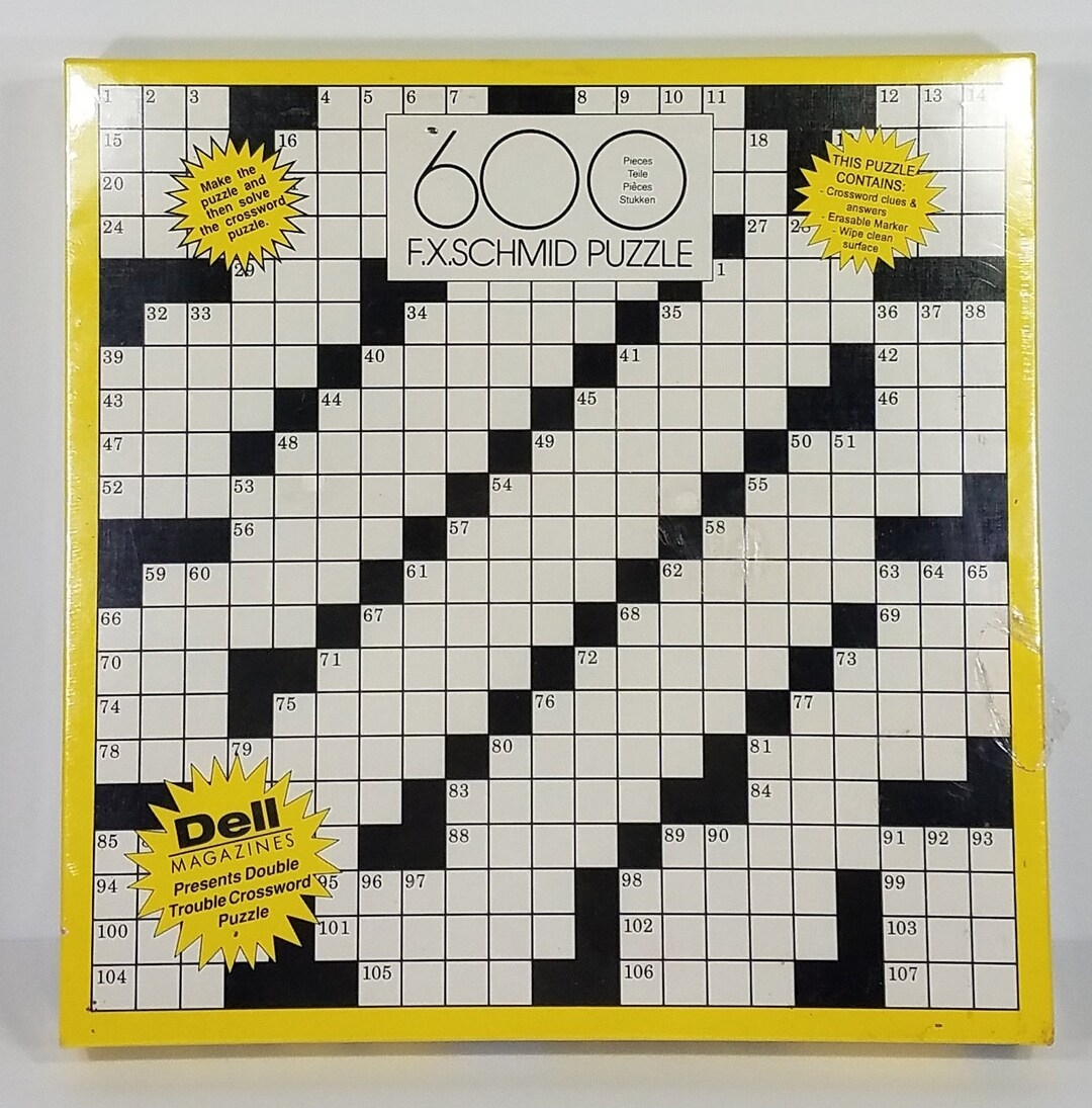 NIP FX Schmid 600 Piece Dell Double Trouble Crossword Jigsaw 