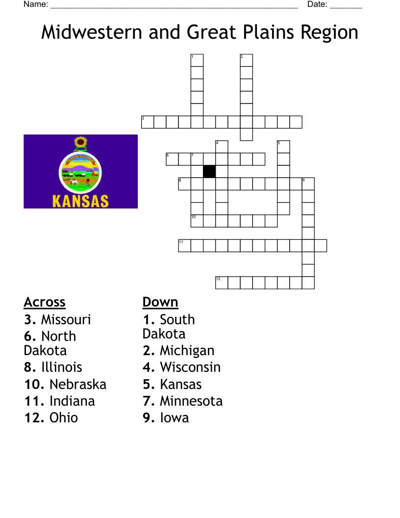 North Dakota Printable Crossword Puzzle North Dakota Printable Crossword Puzzle