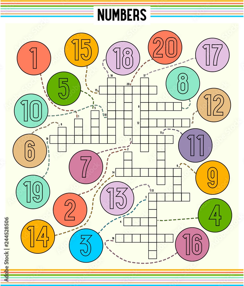 Number Crossword For Kids Learning English Words Game For Number Crossword For Kids Learning English Words Game For