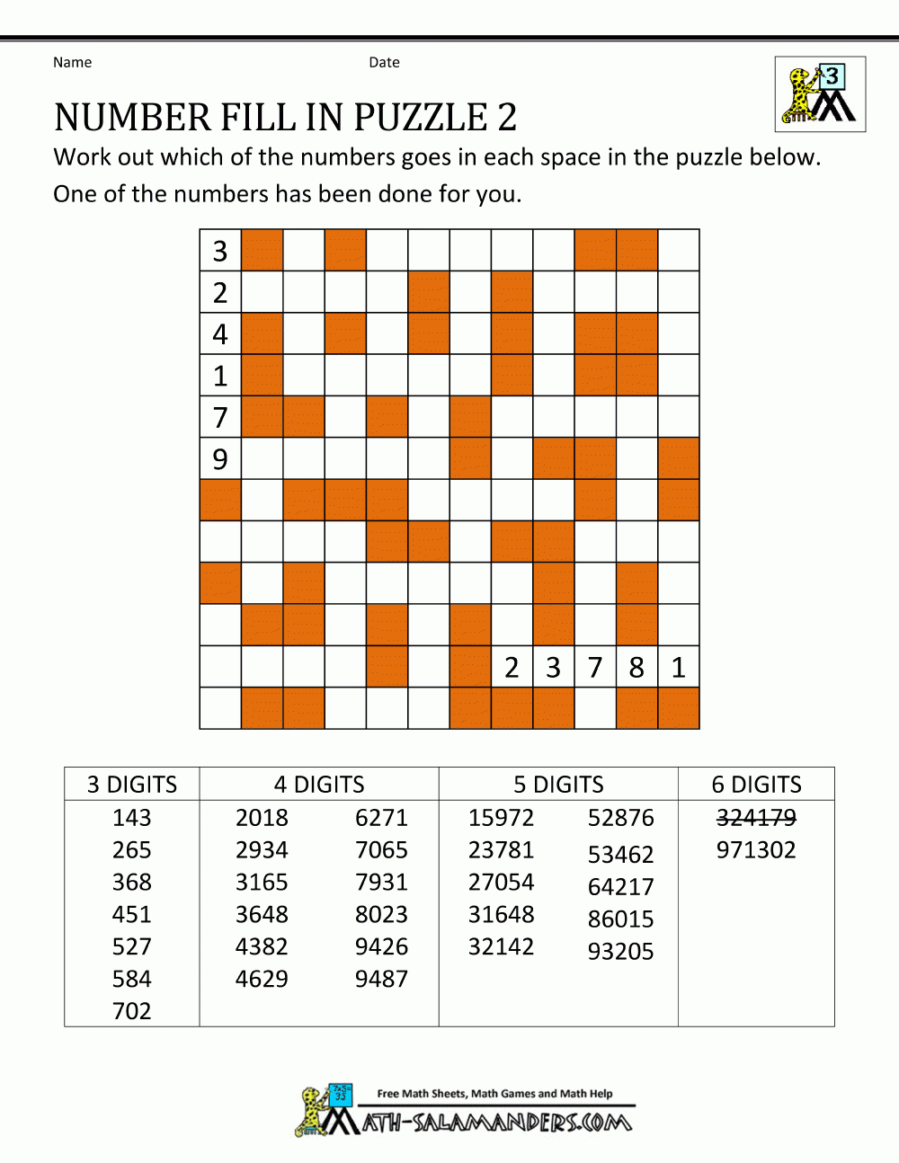 Number Fill In Puzzles Worksheets Library Number Fill In Puzzles Worksheets Library