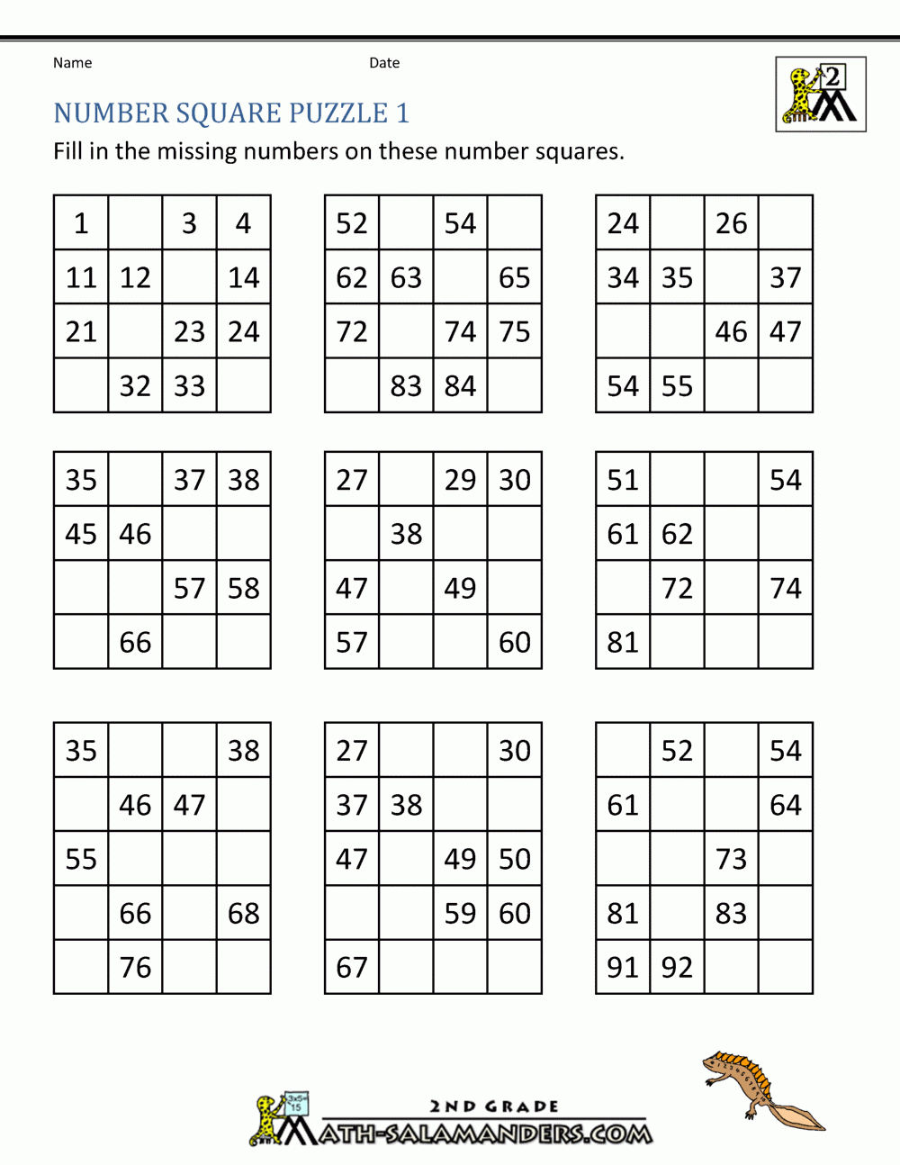 Number Square Puzzles Worksheets Library Number Square Puzzles Worksheets Library