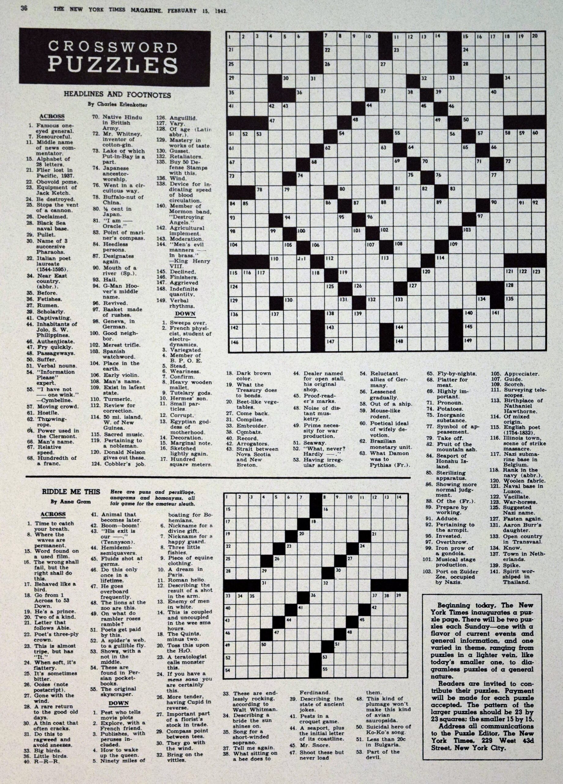 New York Crossword Puzzle Printable New York Crossword Puzzle Printable