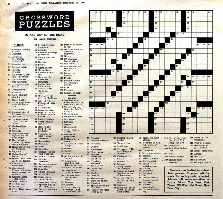 NYT 2nd Crossword Puzzle As A Digital Download Etsy