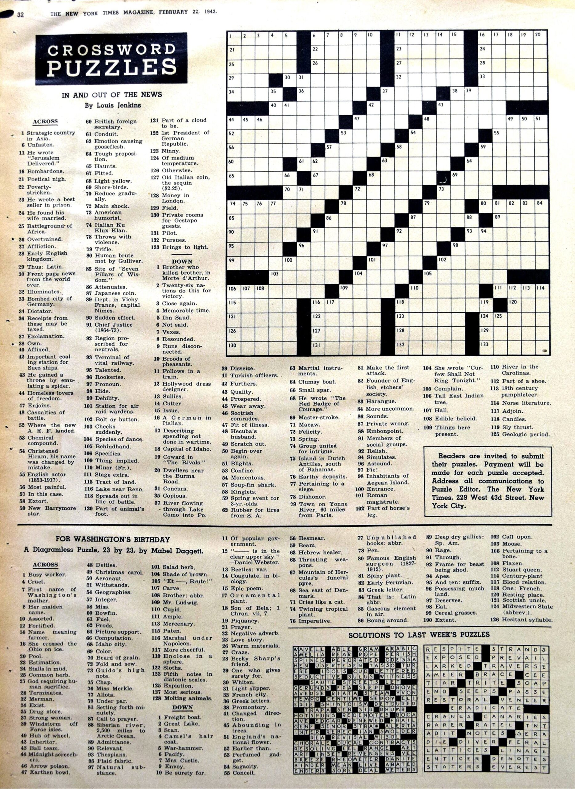 NYT 2nd Crossword Puzzle As A Digital Download Etsy