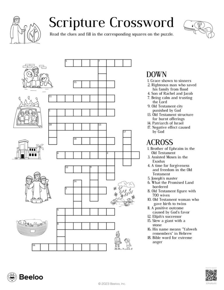 Old Testament themed Crossword Puzzles Beeloo Printable Crafts And Activities For Kids