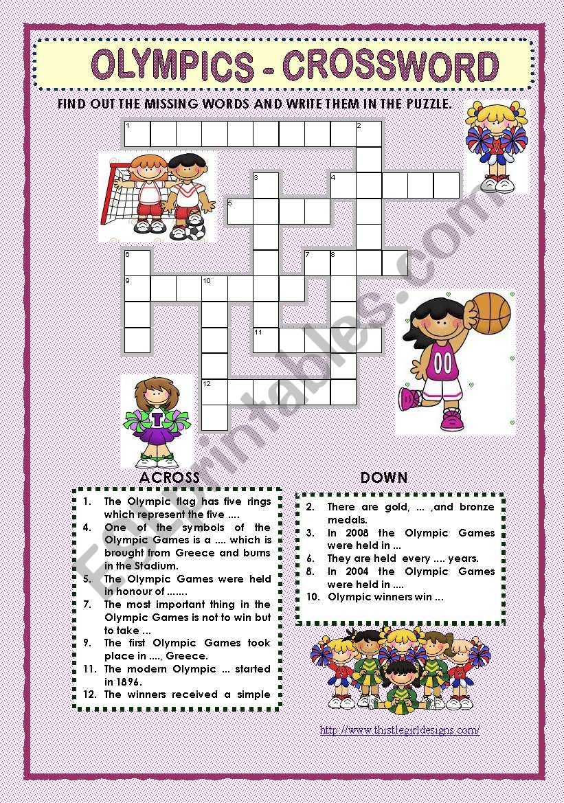 OLYMPICS CROSSWORD ESL Worksheet By Macomabi OLYMPICS CROSSWORD ESL Worksheet By Macomabi