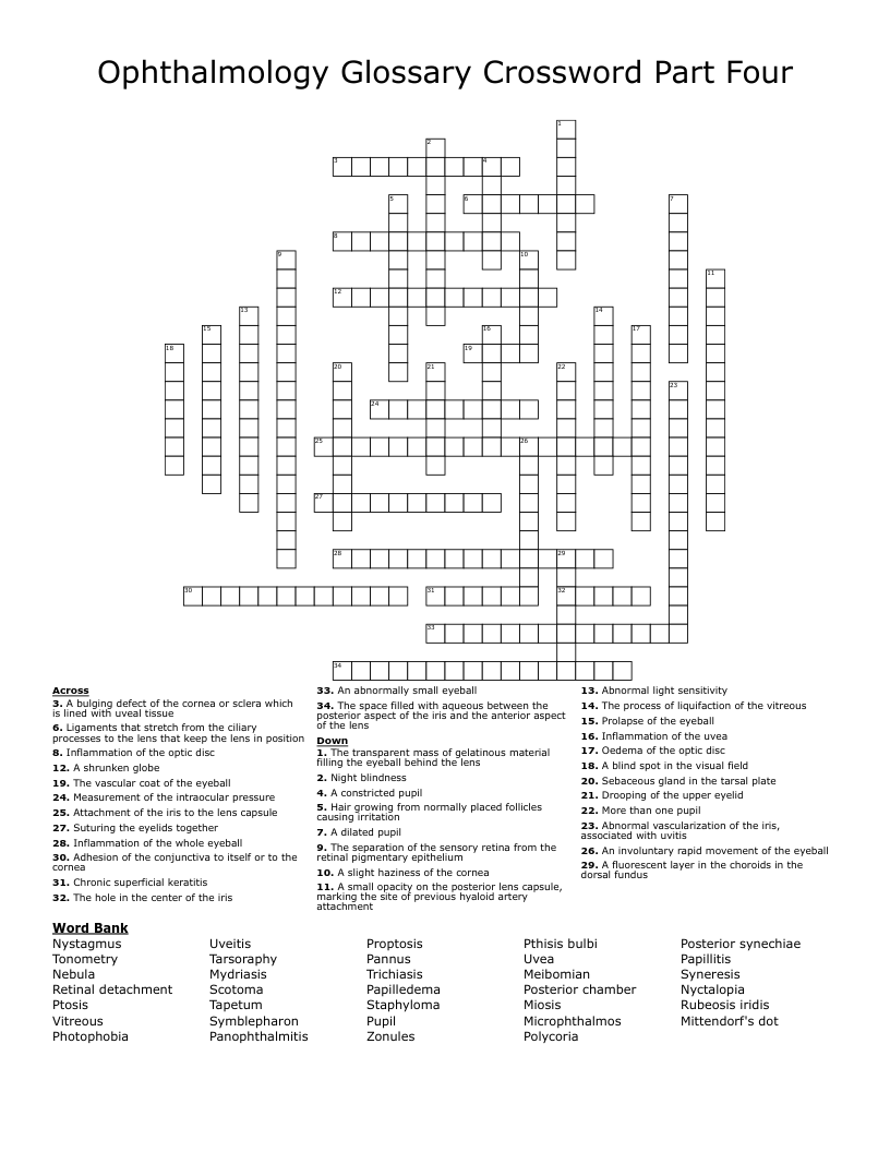 Eye Doctor Crossword Puzzle Clue