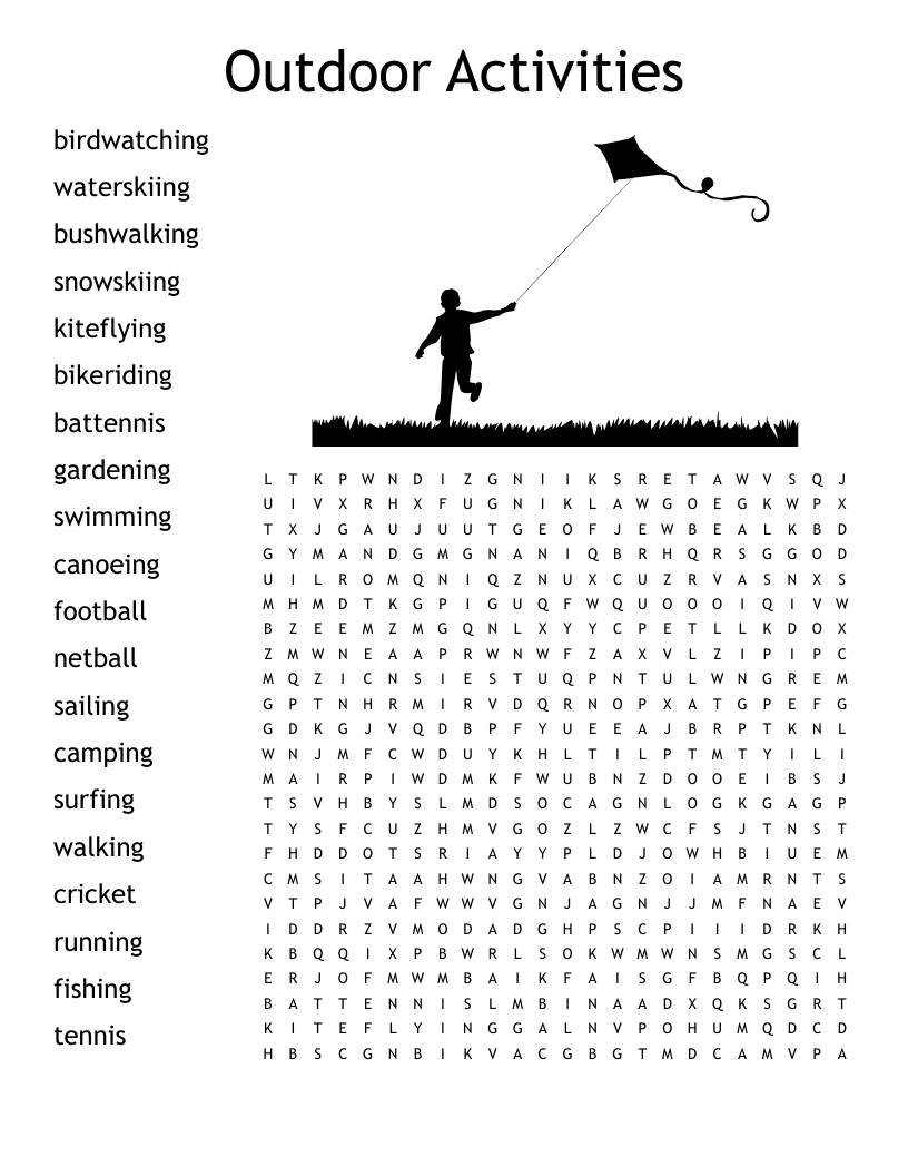 Outdoor Crossword Puzzles Printable Outdoor Crossword Puzzles Printable