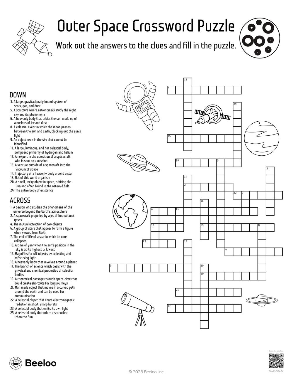 Outer Space Crossword Puzzle Beeloo Printable Crafts And Outer Space Crossword Puzzle Beeloo Printable Crafts And