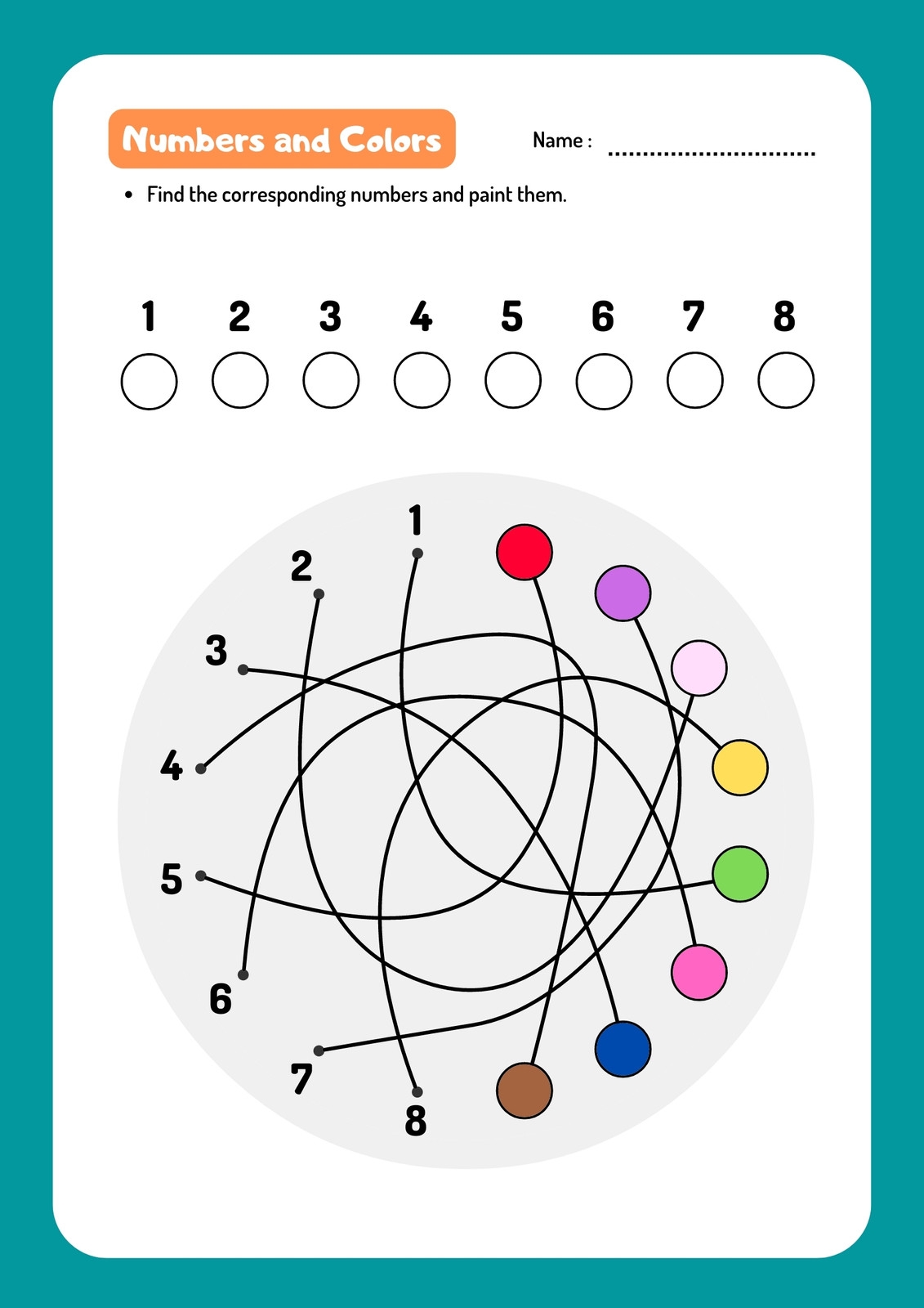 Puzzle Color Worksheet Template