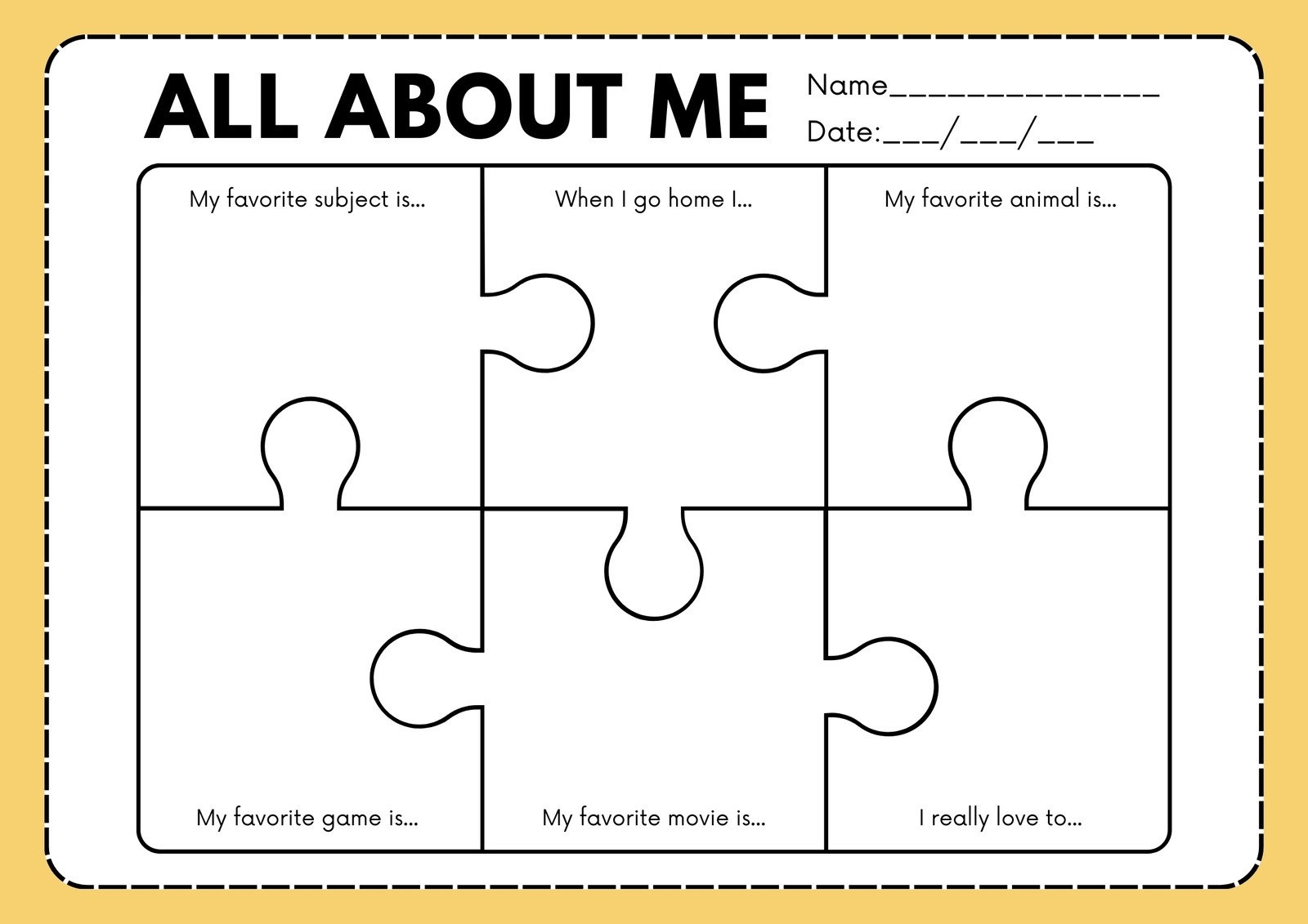 Page 3 Free And Printable All About Me Worksheet Templates Canva