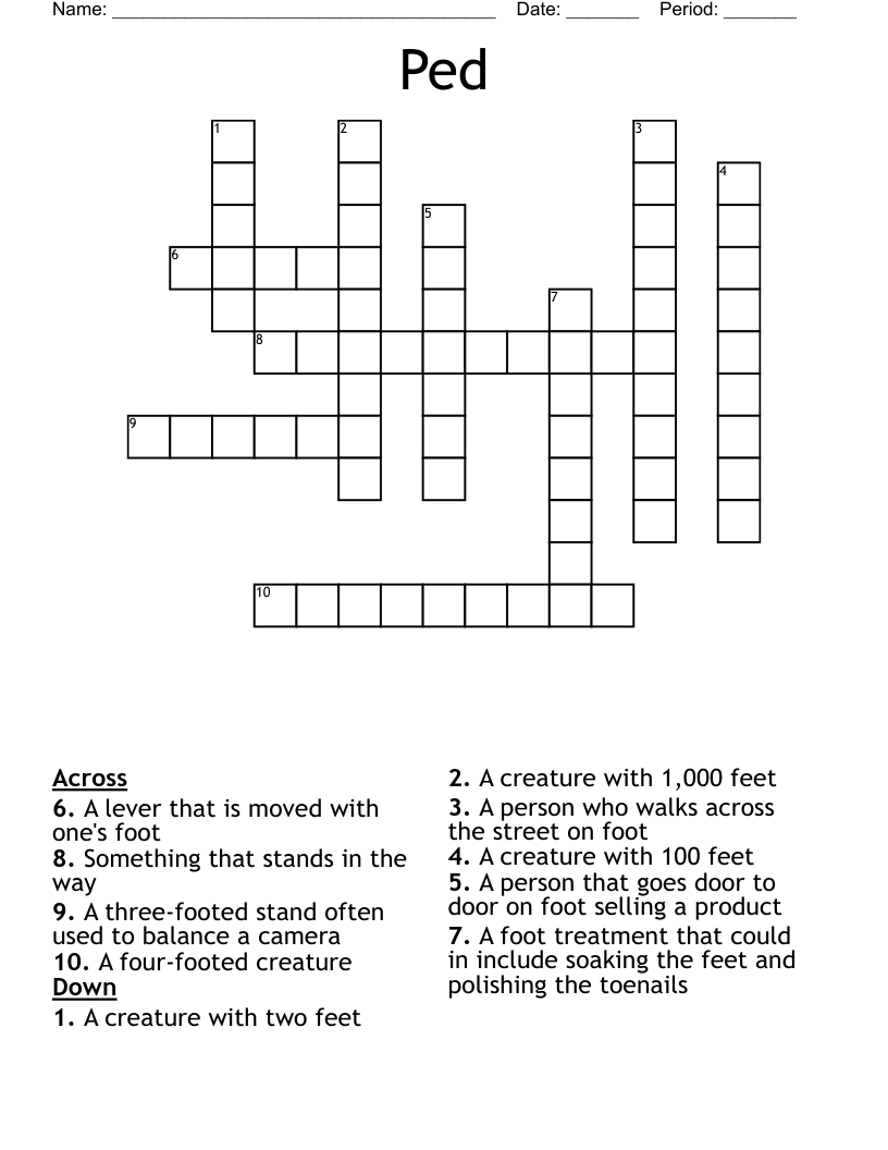 Ped Crossword WordMint