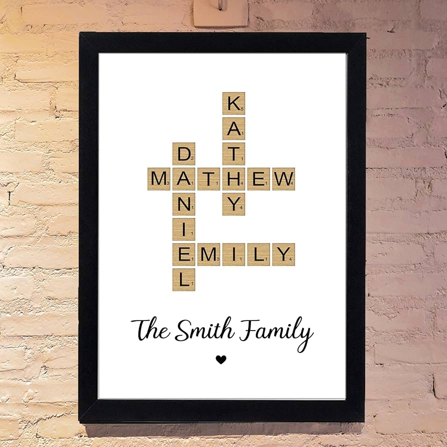 Personalized Crossword Puzzle Wall Art Custom Family Name Sign Poster Home Decor Gift For Christmas Birthday Valentine s Day Personalized Crossword Puzzle Wall Art Custom Family Name Sign Poster Home Decor Gift For Christmas Birthday Valentine s Day