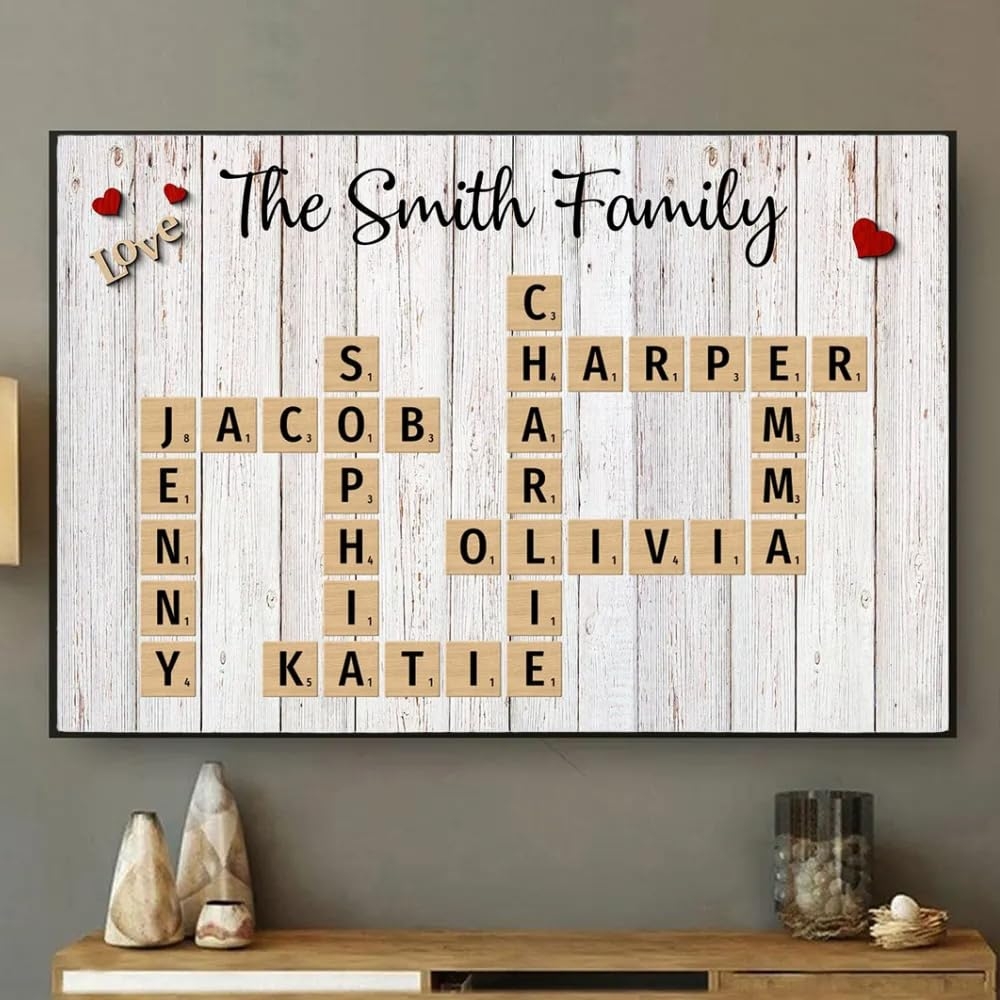 Personalized Crossword Puzzle Wall Art Custom Scrabble Family Names Poster Canvas For Home Decor Unique Gift Idea For Home Christmas Birthdays Personalized Crossword Puzzle Wall Art Custom Scrabble Family Names Poster Canvas For Home Decor Unique Gift Idea For Home Christmas Birthdays