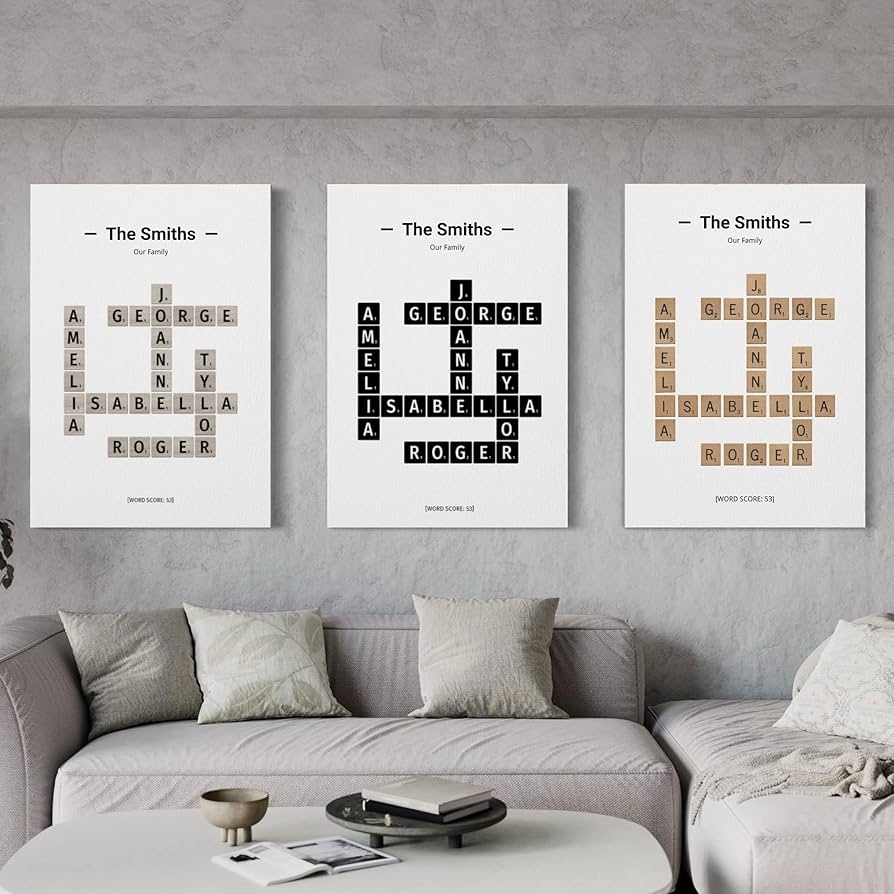Crossword Puzzle Name Wall Art Crossword Puzzle Name Wall Art