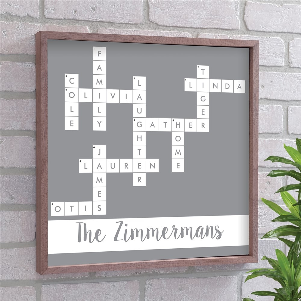 Personalized Family Name Crossword Wood Framed Wall Sign Personalized Family Name Crossword Wood Framed Wall Sign