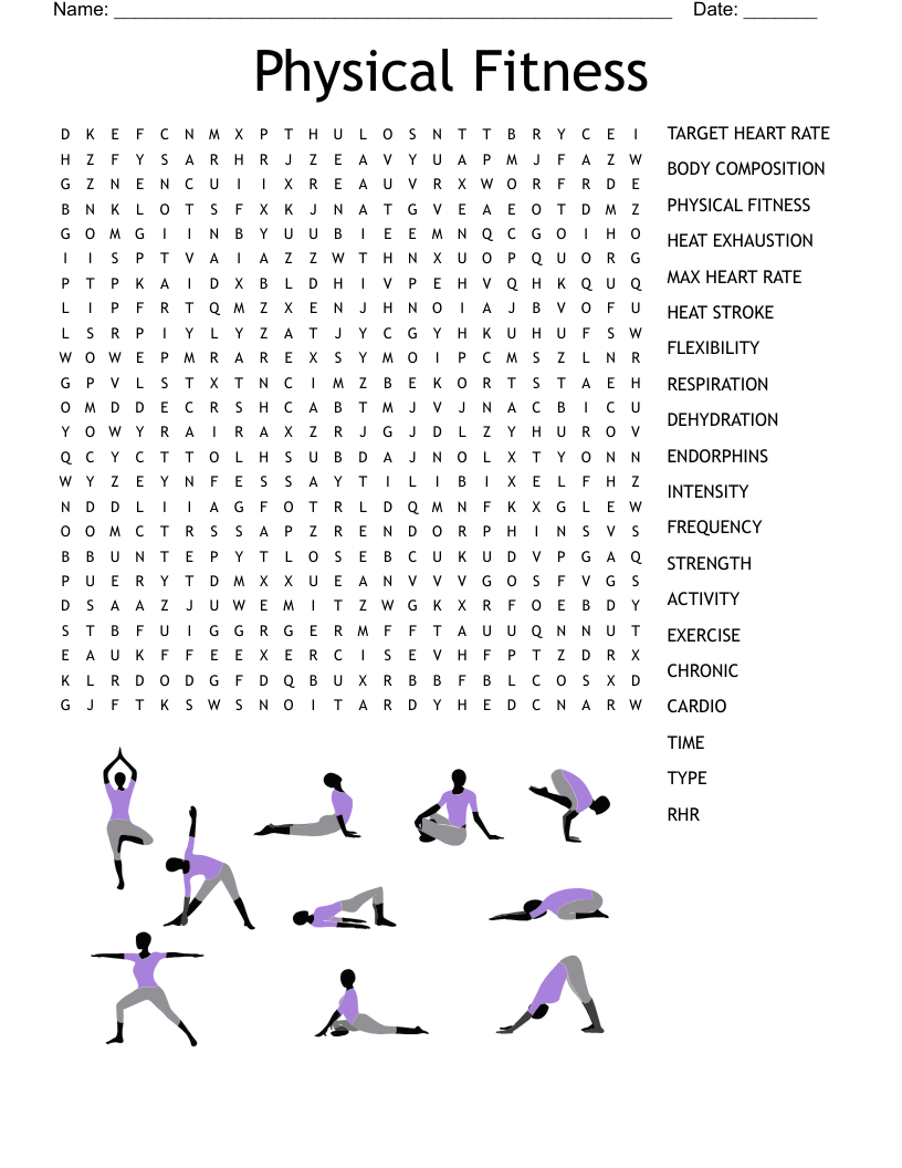 Exercise Crossword Printable Puzzle