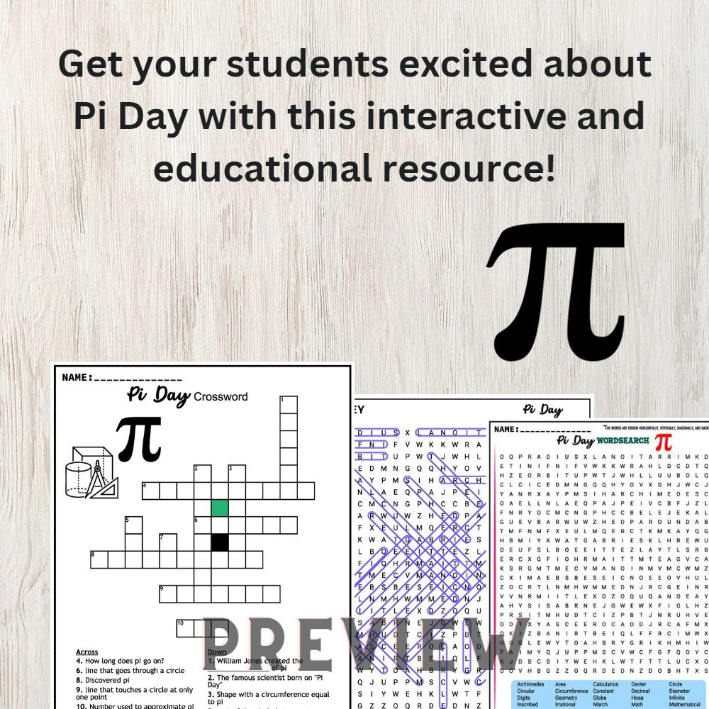 Pi Day March 14th Worksheets Reinforce Math Concepts With Engaging Word Search And Crossword Acti Teaching Resources Pi Day March 14th Worksheets Reinforce Math Concepts With Engaging Word Search And Crossword Acti Teaching Resources