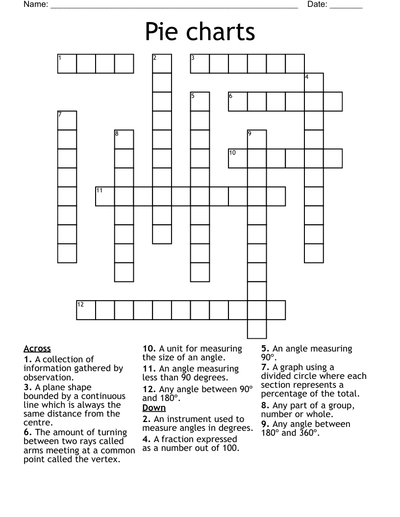Pie Charts Crossword WordMint