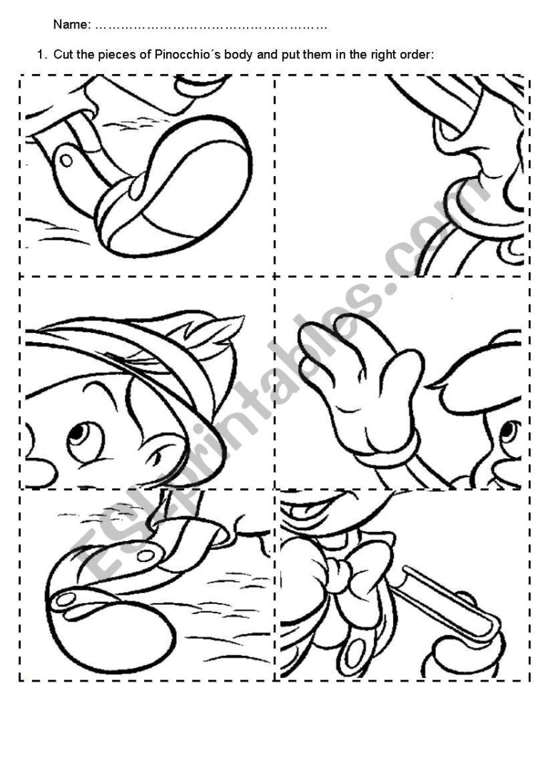 Pinocchio s Body Puzzle ESL Worksheet By Playschool
