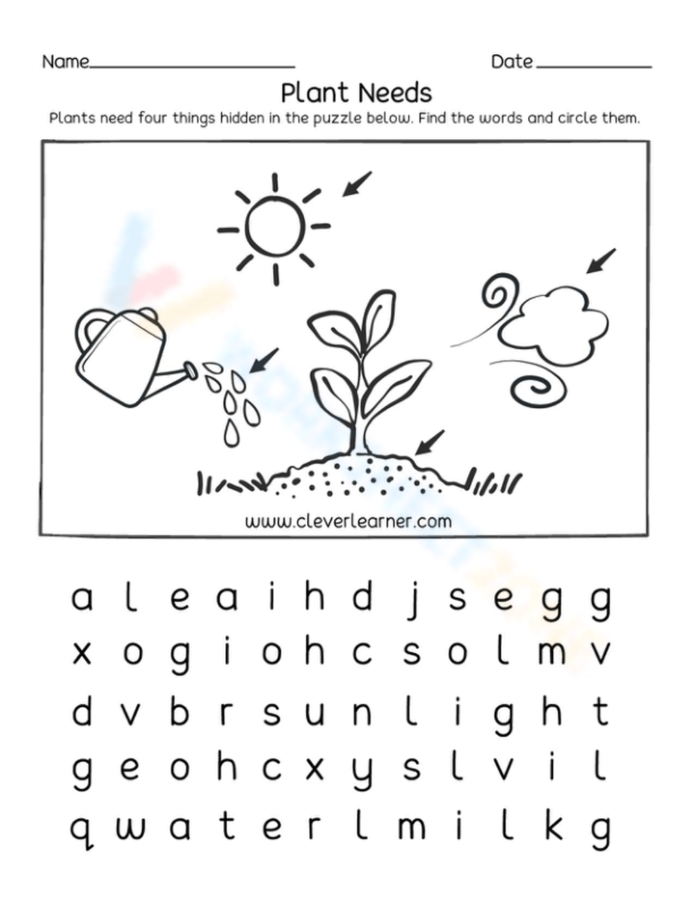Plant Needs Puzzle Worksheet Plant Needs Puzzle Worksheet