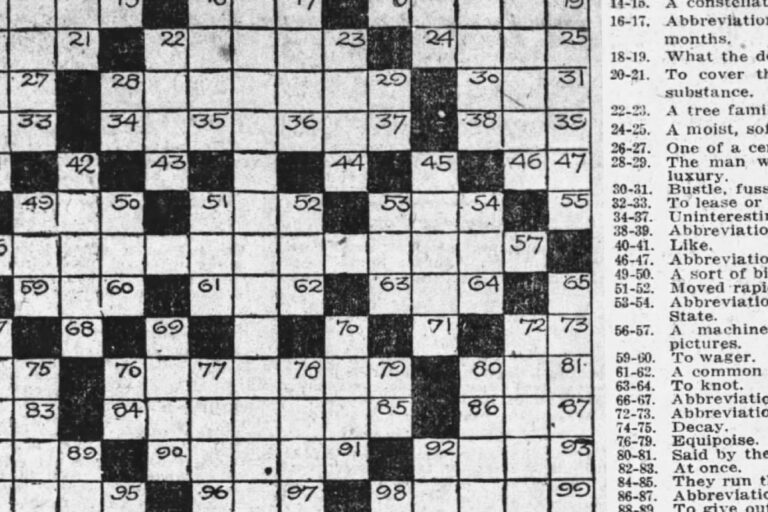 Play This Boston Globe Crossword Puzzle From 1917 The Boston Globe