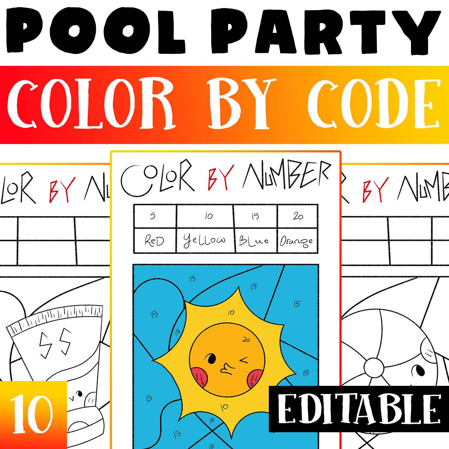 Pool Party Editable Color By Code Worksheets Activity Summer Color By Numbers Made By Teachers Pool Party Editable Color By Code Worksheets Activity Summer Color By Numbers Made By Teachers