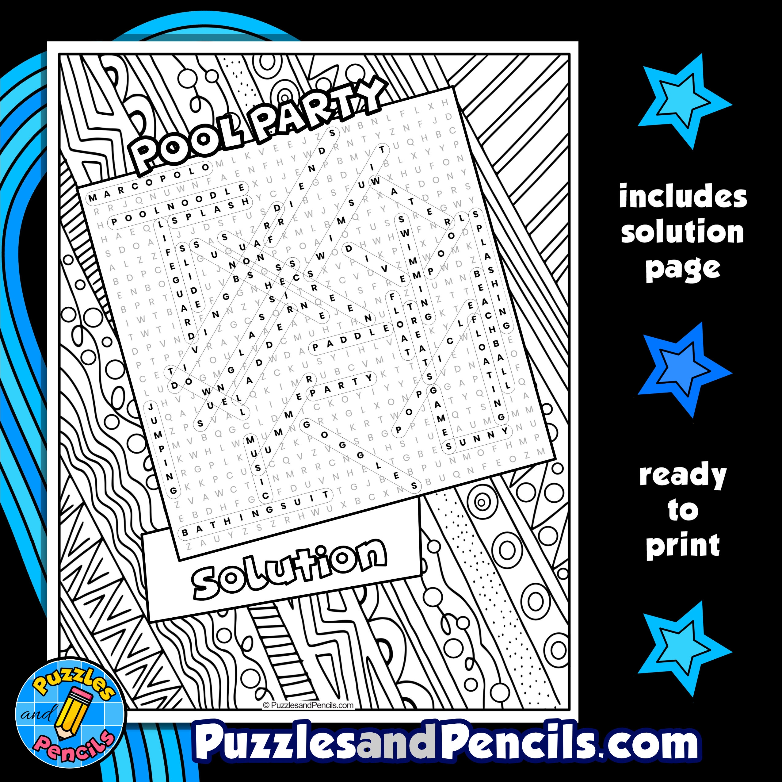 Pool Party Word Search Puzzle With Coloring Summer Wordsearch Made By Teachers Pool Party Word Search Puzzle With Coloring Summer Wordsearch Made By Teachers