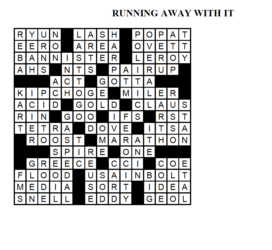Run Crossword Puzzle Clue