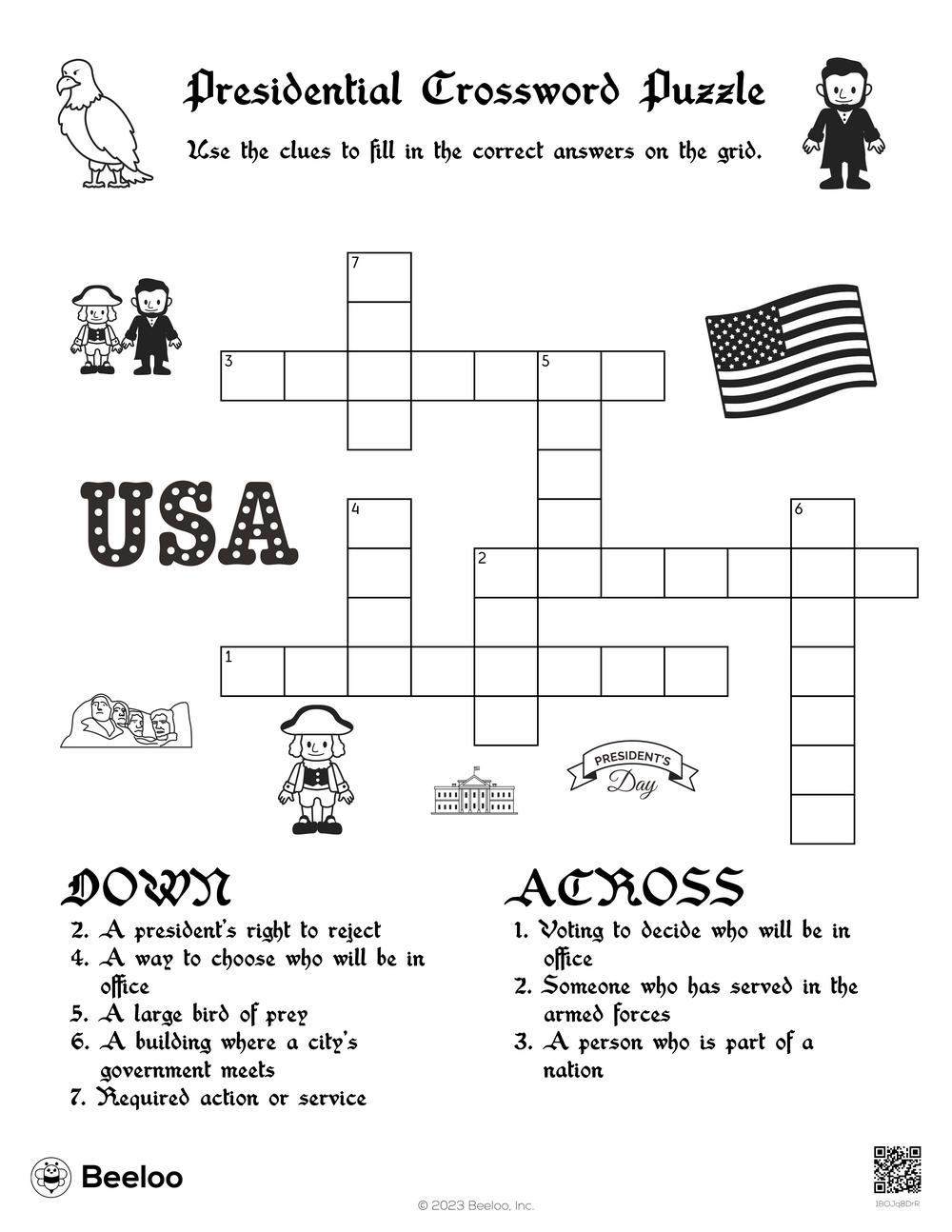Printable Flag Day Crossword Puzzle