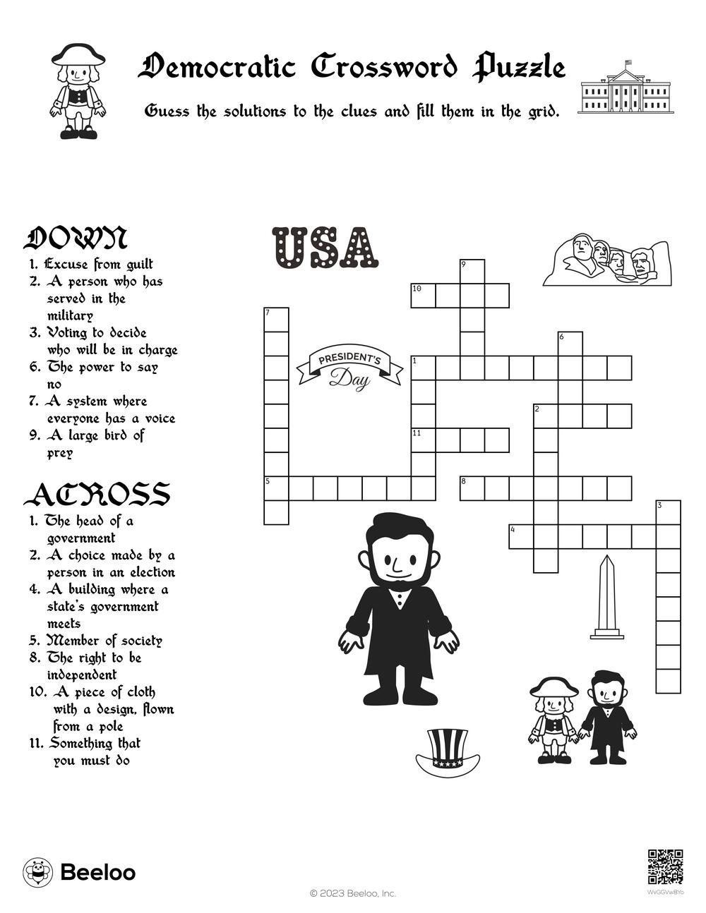Presidents Day themed Crossword Puzzles Beeloo Printable Crafts Presidents Day themed Crossword Puzzles Beeloo Printable Crafts