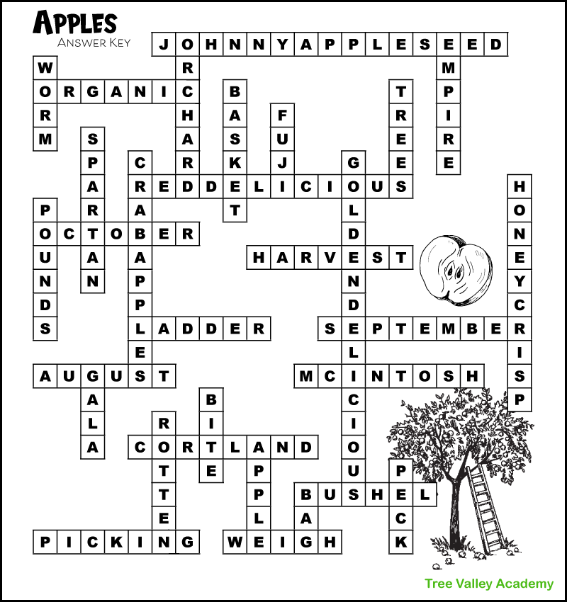Printable Apple Fill In Puzzles For Kids Tree Valley Academy