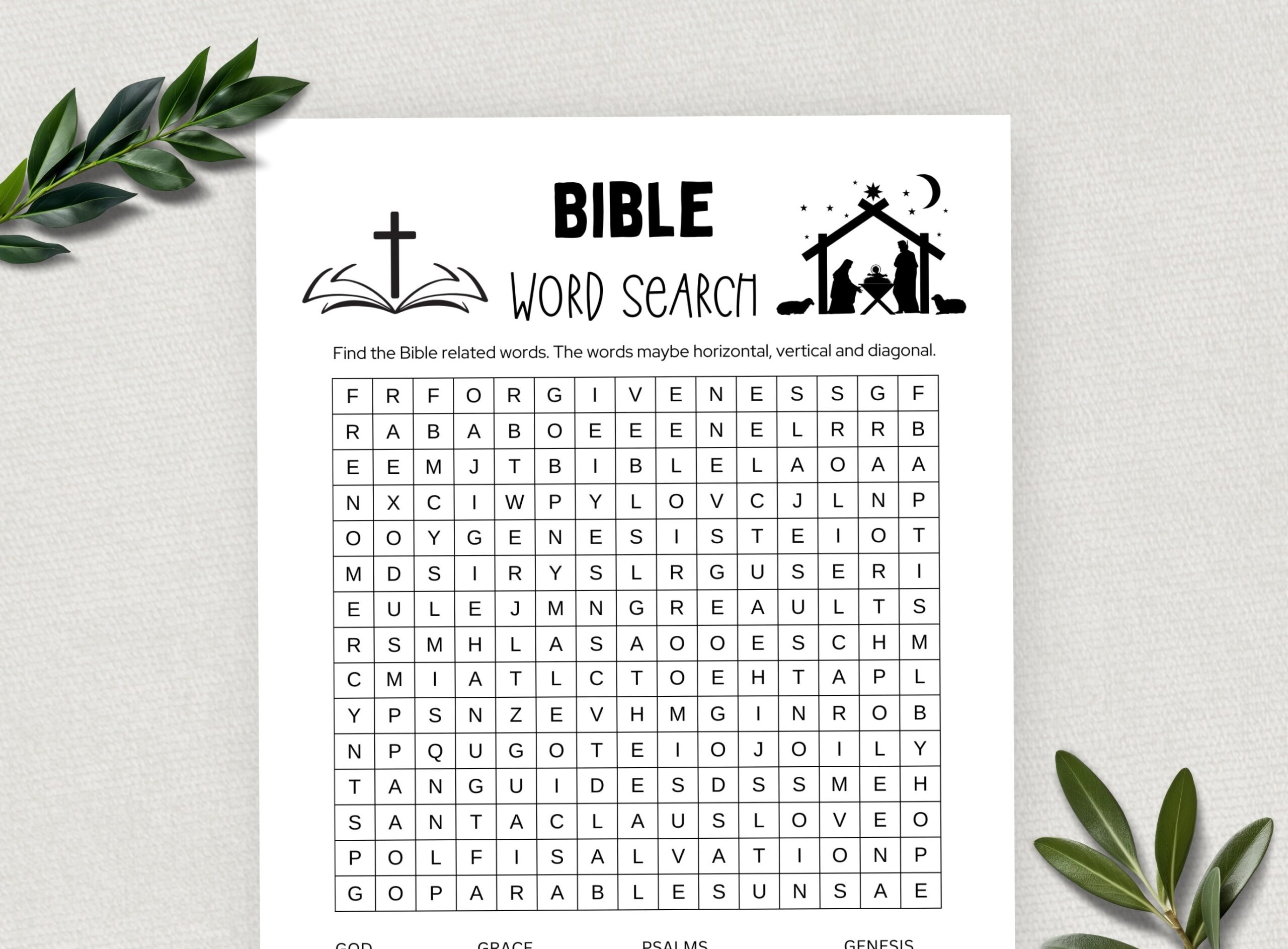 Printable Bible Word Search Word Search Game Fun Christian Youth Group Game Sunday School Church Study Activity For Kids And Adults