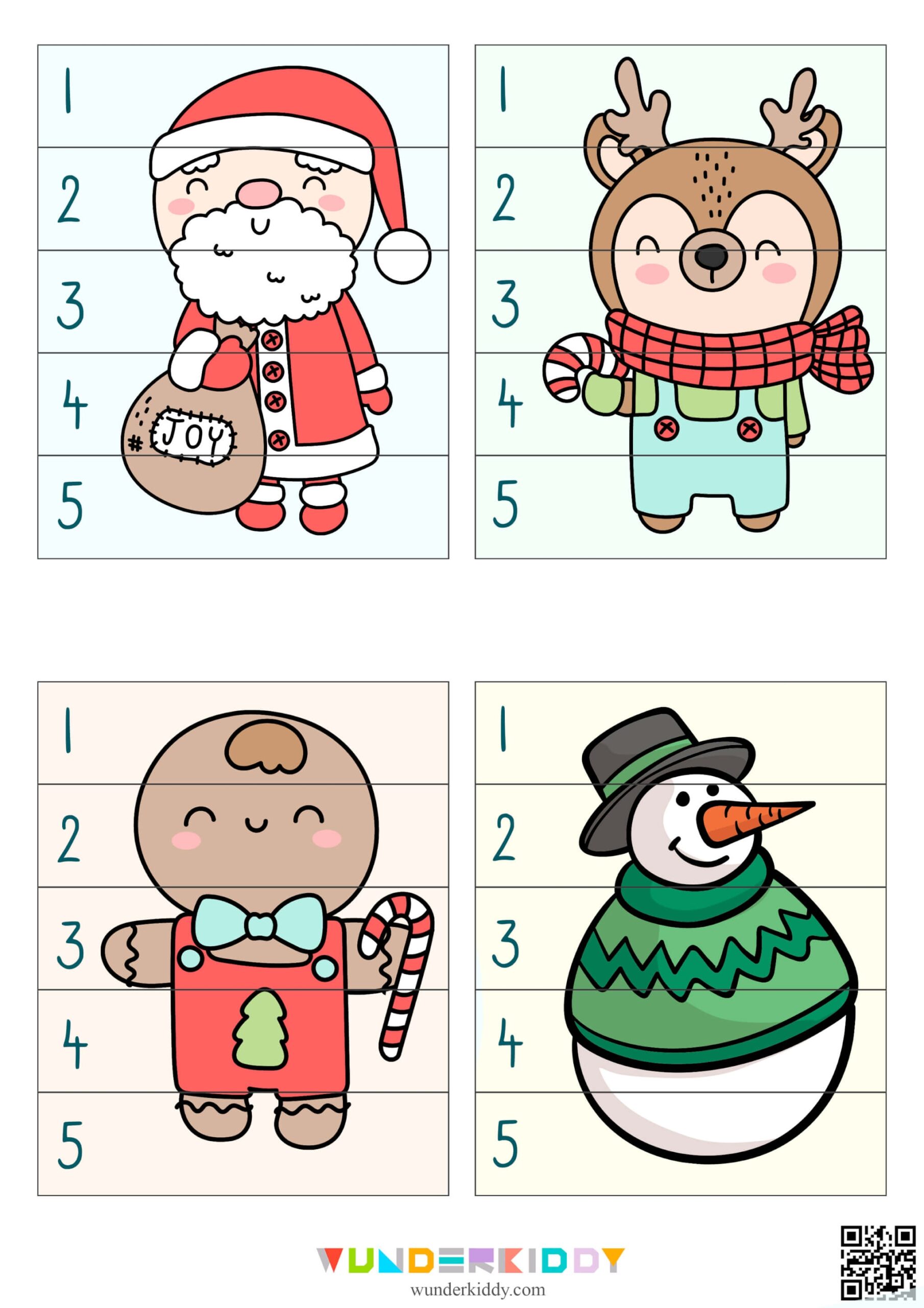 Printable Christmas Puzzle 1 5 Number Activity For Toddlers Printable Christmas Puzzle 1 5 Number Activity For Toddlers