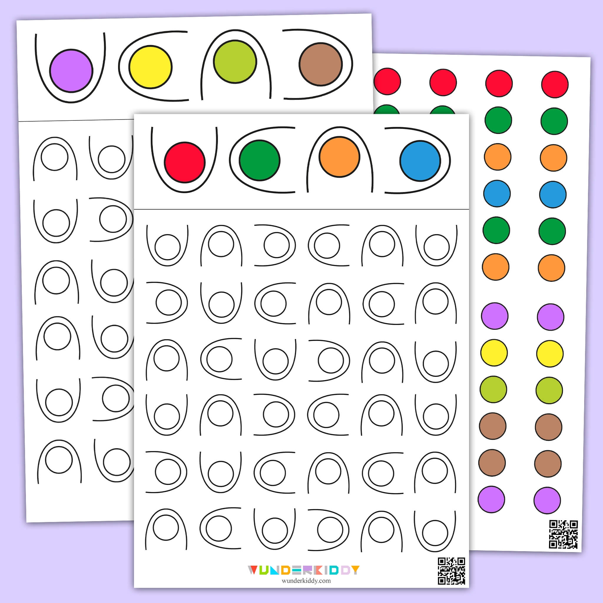 Printable Color Circle Pattern Matching Worksheet For Kids Printable Color Circle Pattern Matching Worksheet For Kids