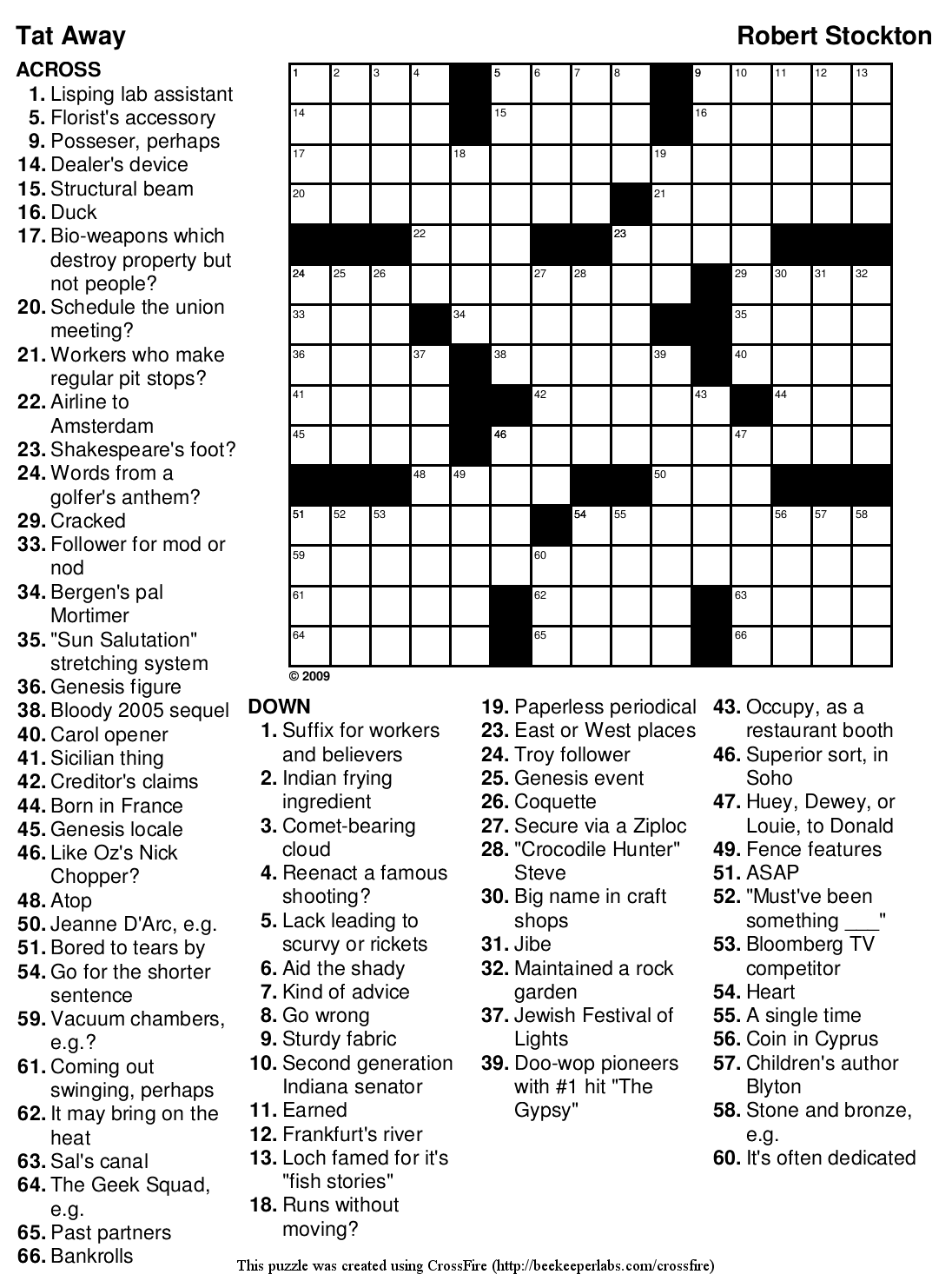 Printable Crossword Puzzle 127 