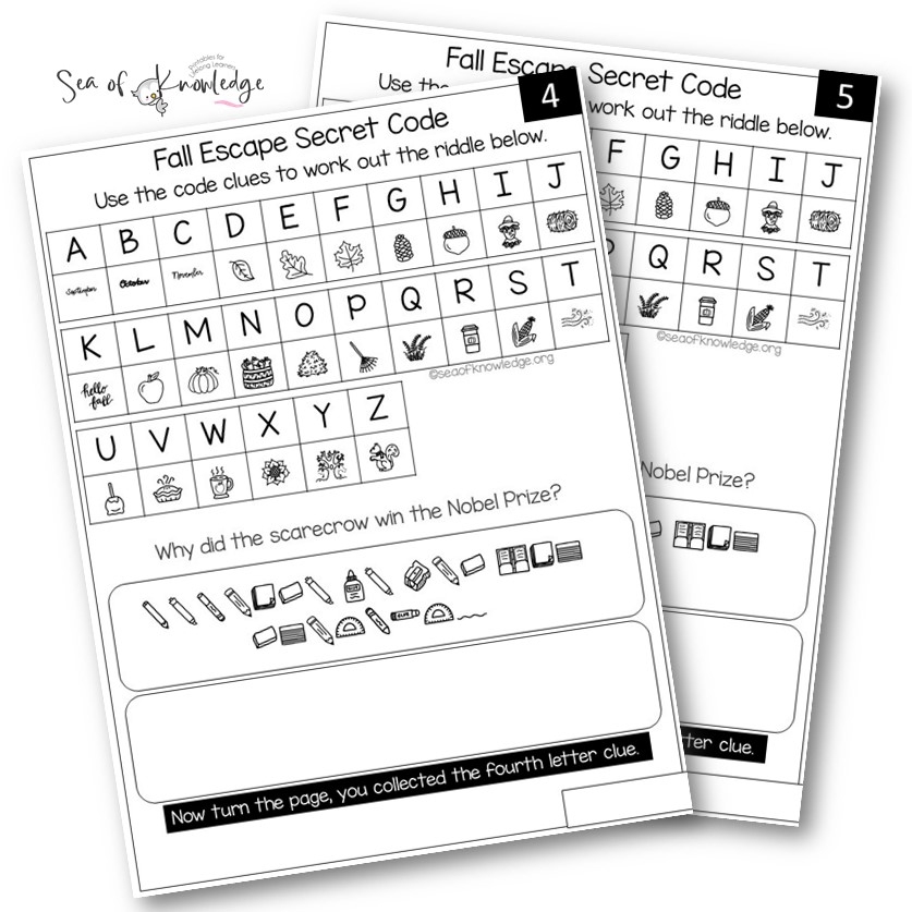 Printable Escape Rooms Fall Riddles With Secret Codes